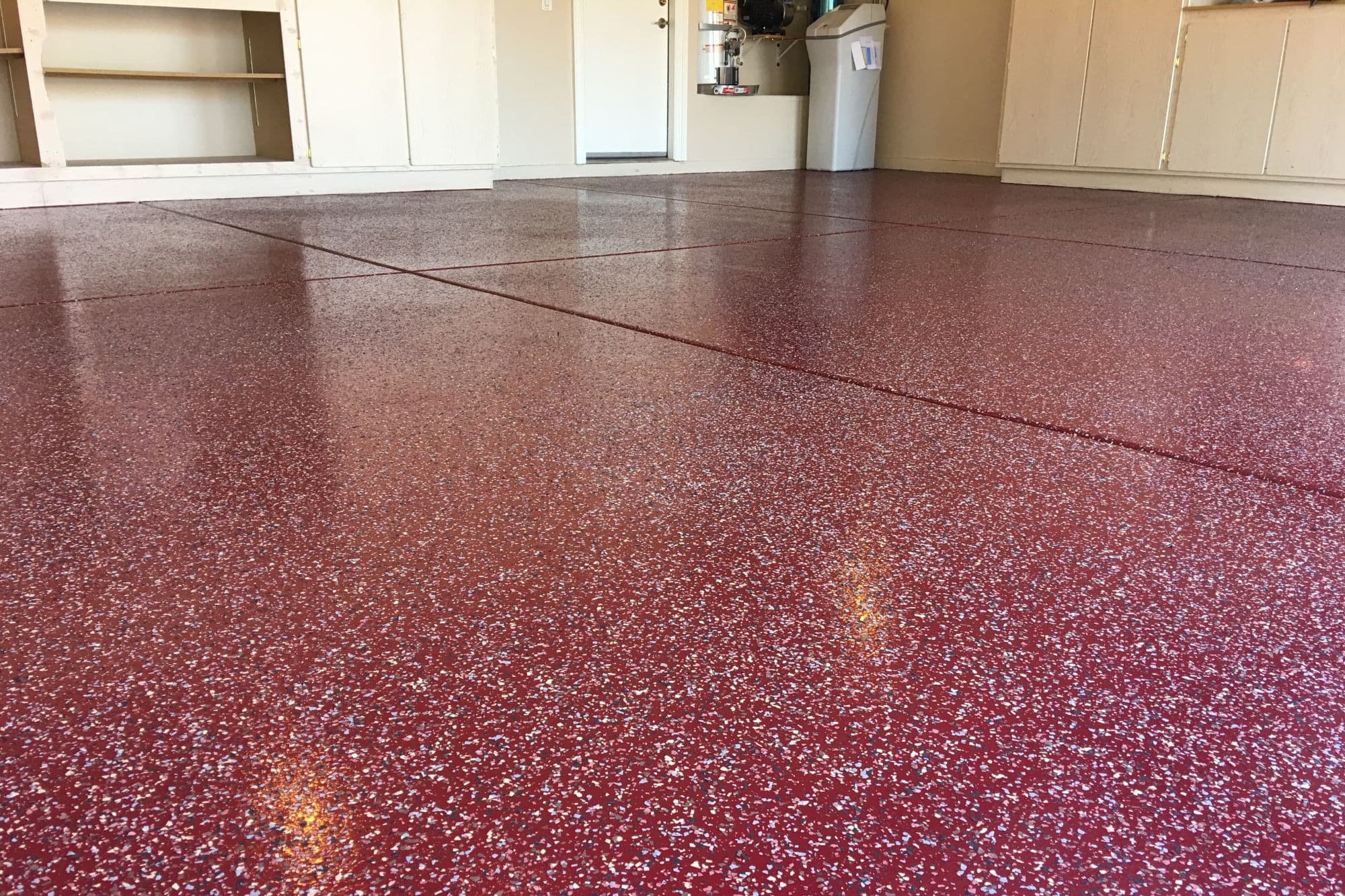 Garage Epoxy Coating With Decorative Flakes And Sealer Coat Dc