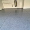 Garage Epoxy Coating with Decorative Flakes and Sealer Coat